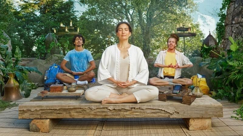 people meditating