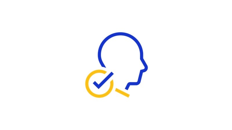 head with tick icon