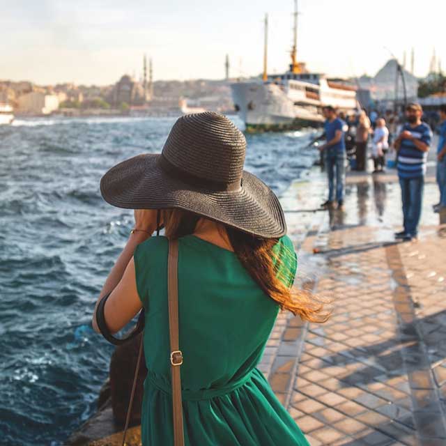 woman looking out to sea